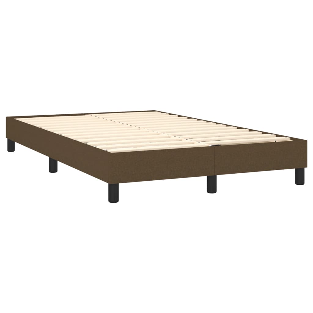 Letto a Molle Materasso e LED MarroneScuro 120x190cm in Tessuto | homemem39