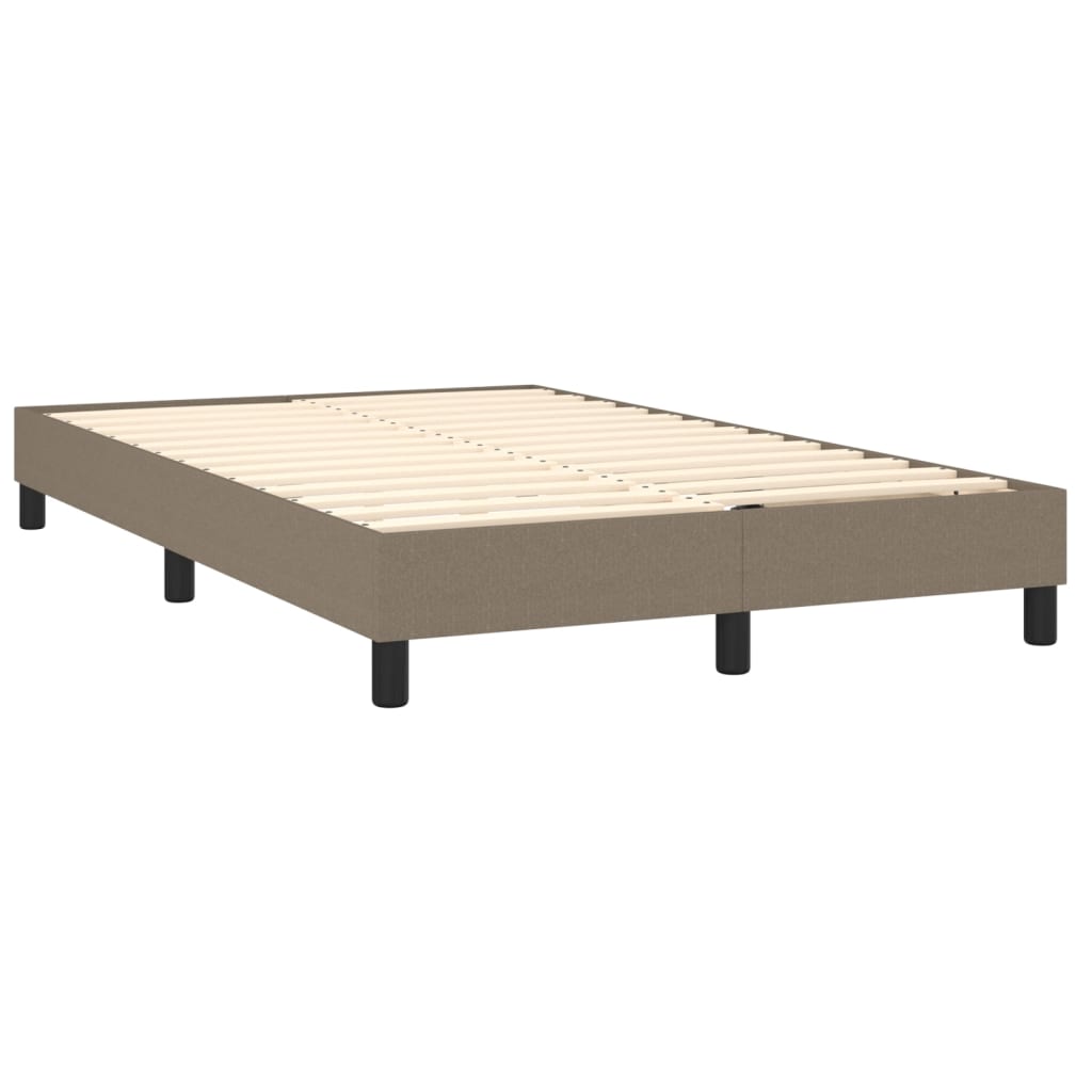Letto a Molle con Materasso e LED Tortora 120x190 cm in Tessuto | homemem39