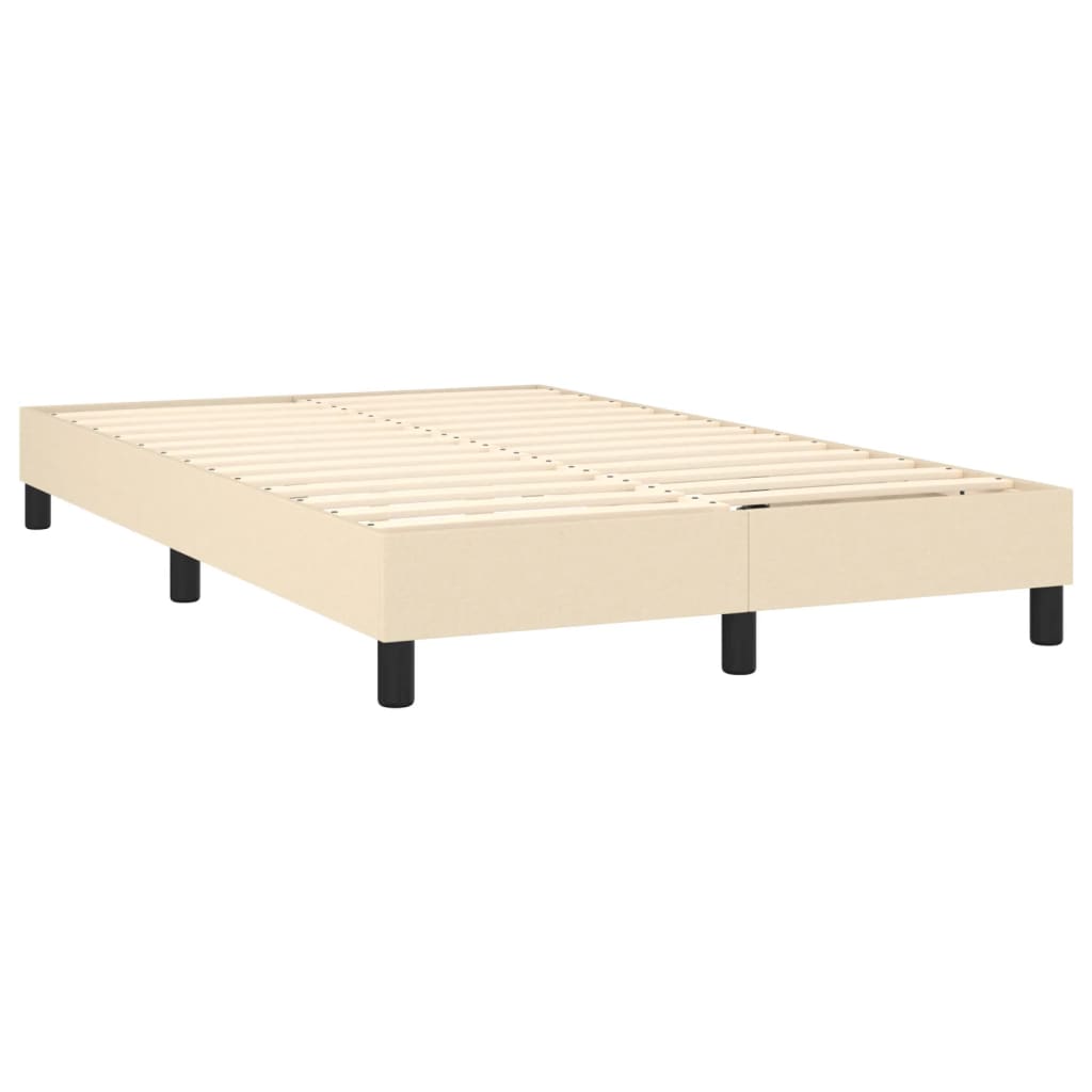 Letto a Molle con Materasso e LED Crema 120x190 cm in Tessuto - homemem39