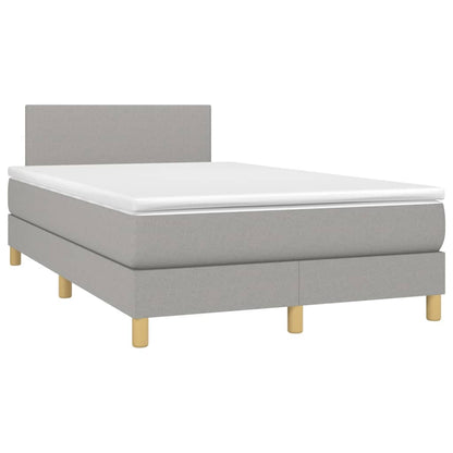 Letto a Molle Materasso e LED Grigio Chiaro 120x190 cm Tessuto | homemem39