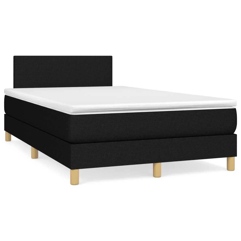 Letto a Molle con Materasso e LED Nero 120x190 cm in Tessuto - homemem39