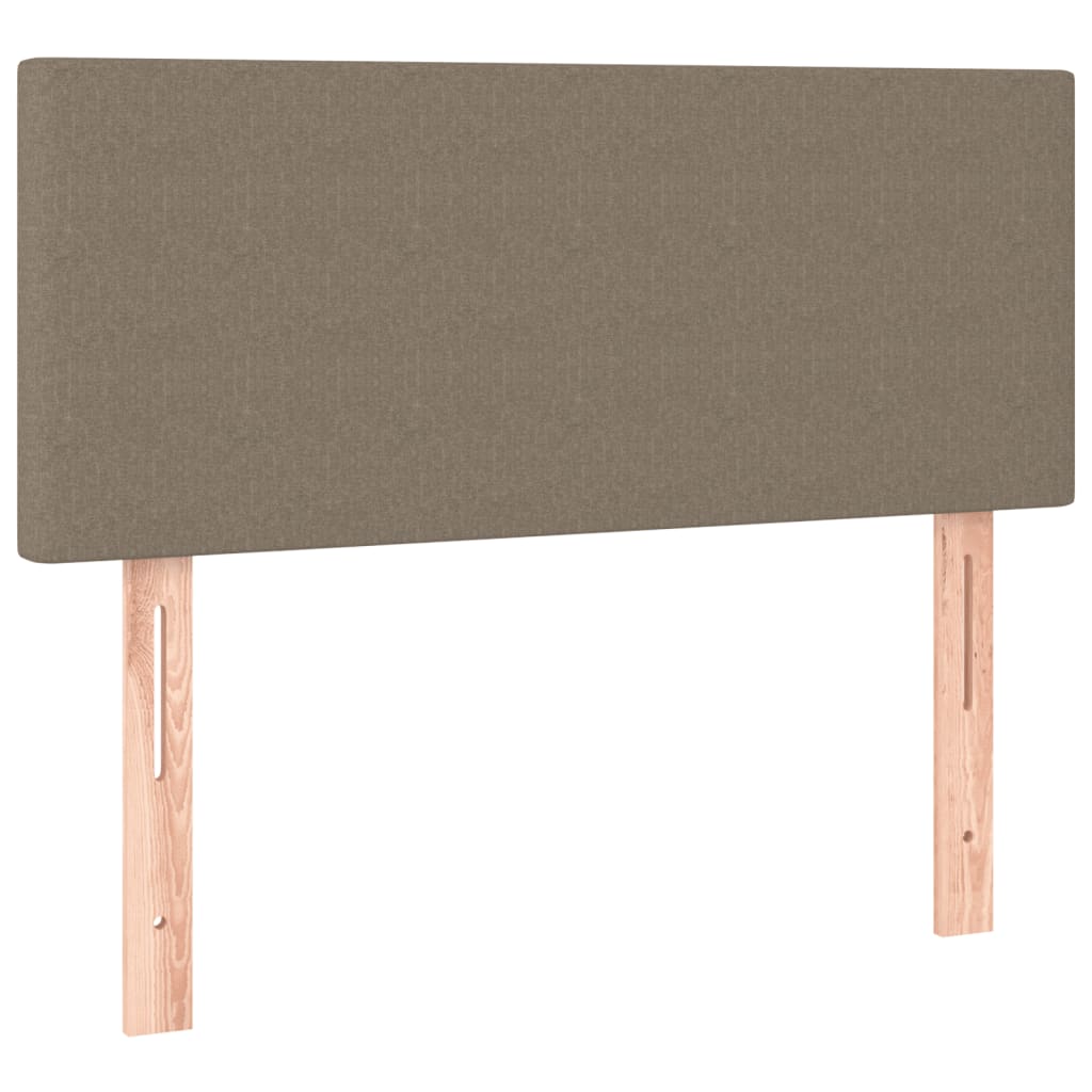 Letto a Molle con Materasso e LED Tortora 120x190 cm in Tessuto | homemem39