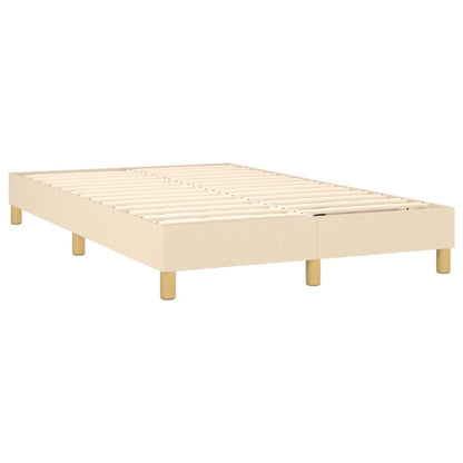 Letto a Molle con Materasso e LED Crema 120x190 cm in Tessuto - homemem39