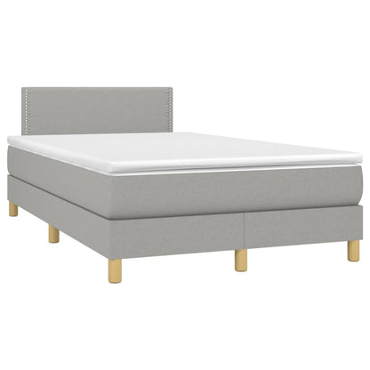 Letto a Molle Materasso e LED Grigio Chiaro 120x190 cm Tessuto | homemem39