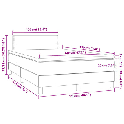 Letto a Molle Materasso e LED Grigio Chiaro 120x190 cm Tessuto | homemem39