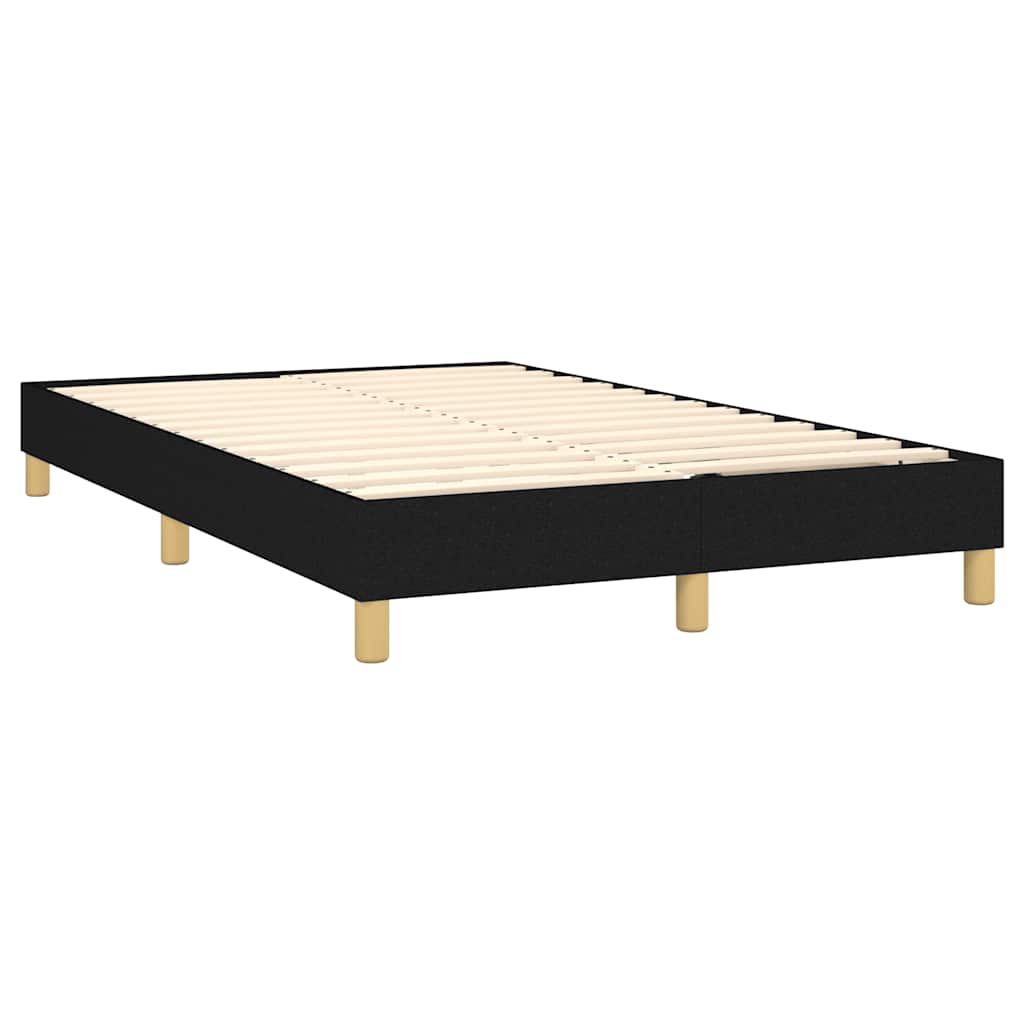 Letto a Molle con Materasso e LED Nero 120x190 cm in Tessuto