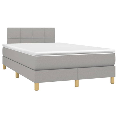 Letto a Molle Materasso e LED Grigio Chiaro 120x190 cm Tessuto | homemem39