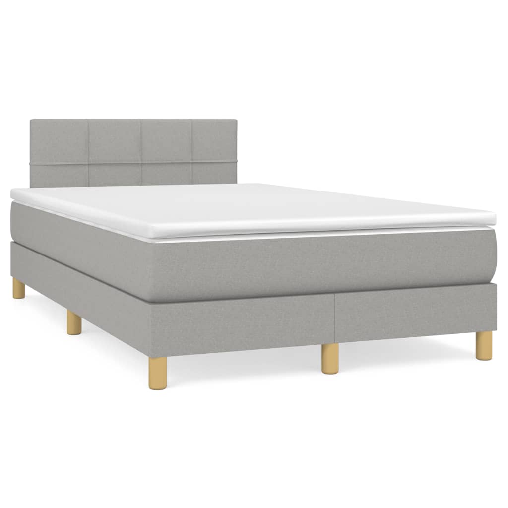 Letto a Molle Materasso e LED Grigio Chiaro 120x190 cm Tessuto | homemem39