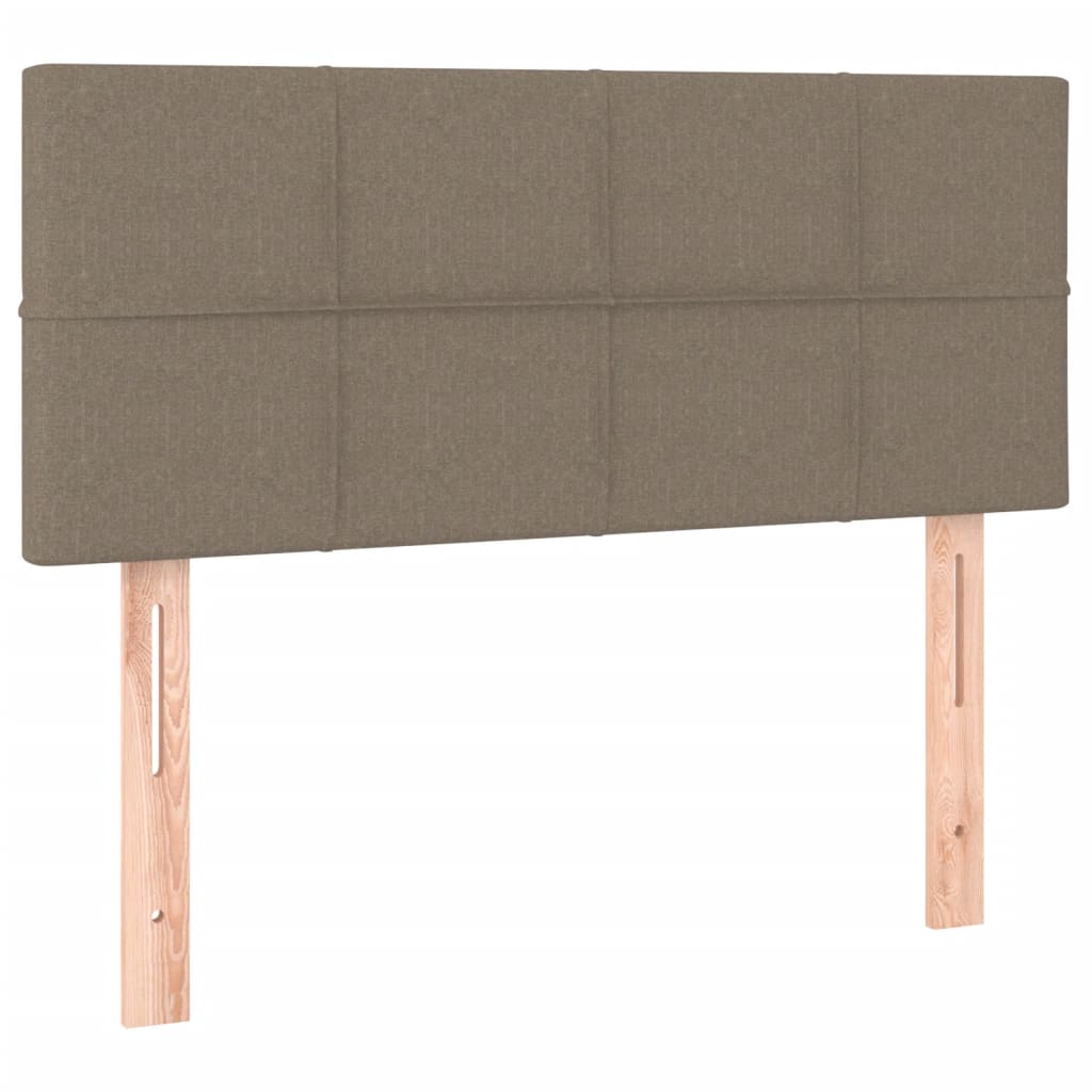 Letto a Molle con Materasso e LED Tortora 120x190 cm in Tessuto | homemem39