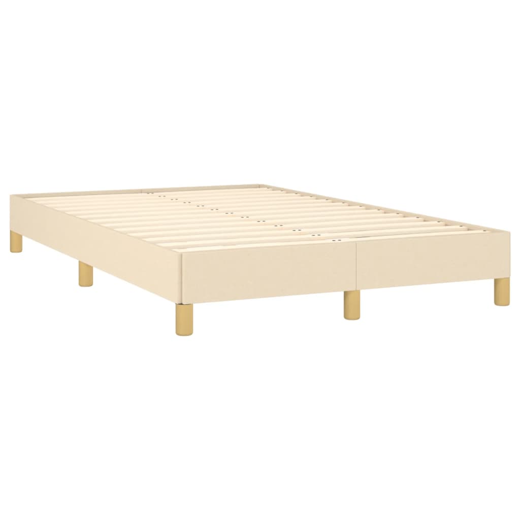 Letto a Molle con Materasso e LED Crema 120x190 cm in Tessuto - homemem39