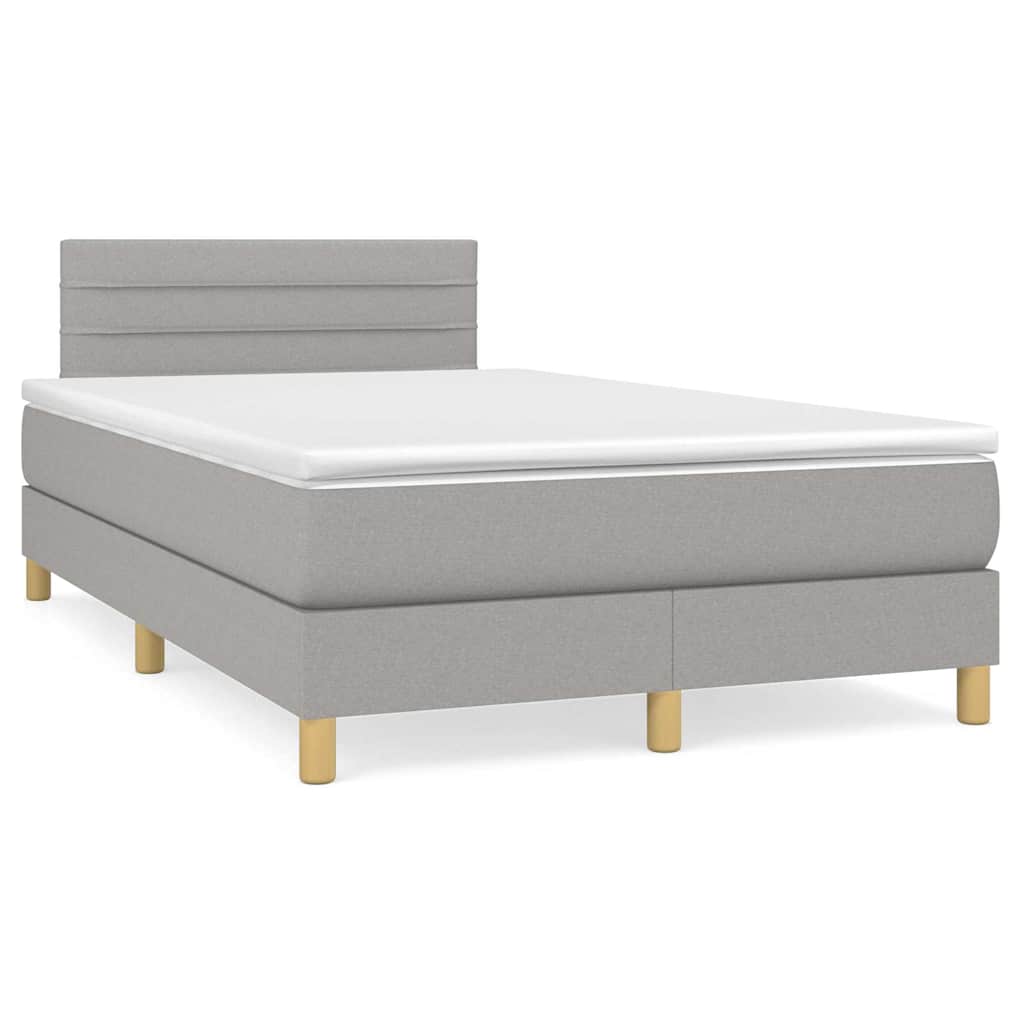 Letto a Molle Materasso e LED Grigio Chiaro 120x190 cm Tessuto | homemem39