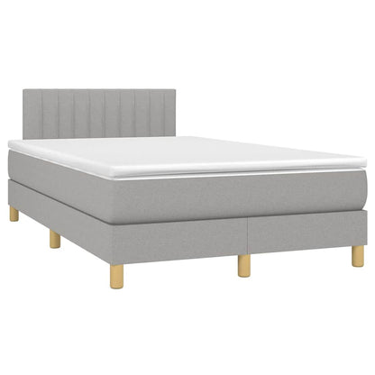 Letto a Molle Materasso e LED Grigio Chiaro 120x190 cm Tessuto | homemem39