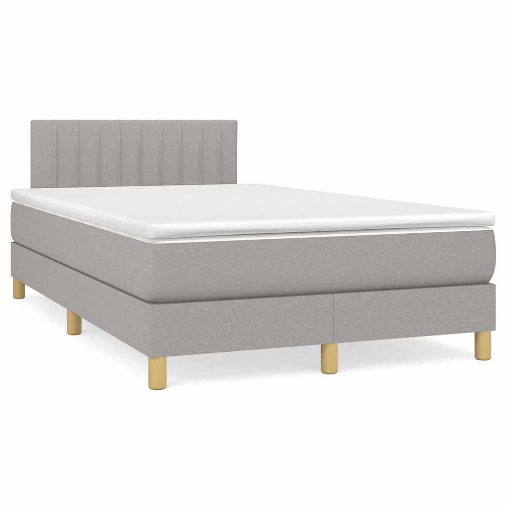 Letto a Molle Materasso e LED Grigio Chiaro 120x190 cm Tessuto | homemem39