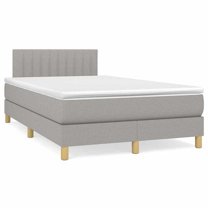 Letto a Molle Materasso e LED Grigio Chiaro 120x190 cm Tessuto | homemem39