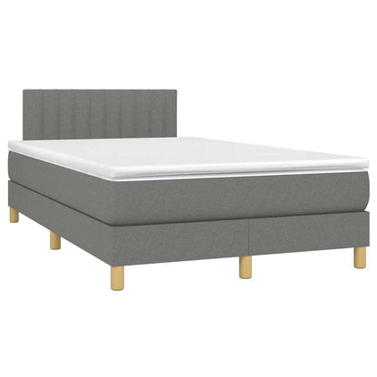 Letto a Molle Materasso e LED Grigio Scuro 120x190cm in Tessuto - homemem39