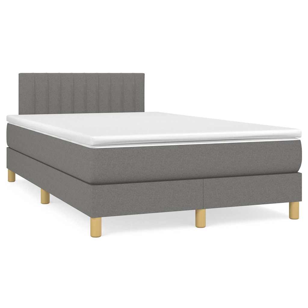 Letto a Molle Materasso e LED Grigio Scuro 120x190cm in Tessuto - homemem39