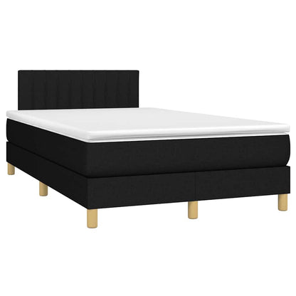 Letto a Molle con Materasso e LED Nero 120x190 cm in Tessuto - homemem39