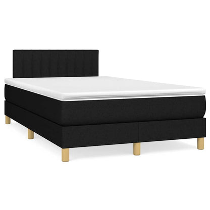 Letto a Molle con Materasso e LED Nero 120x190 cm in Tessuto - homemem39