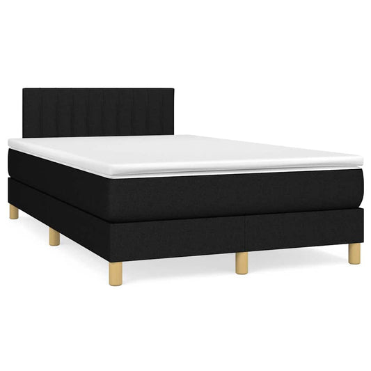 Letto a Molle con Materasso e LED Nero 120x190 cm in Tessuto - homemem39
