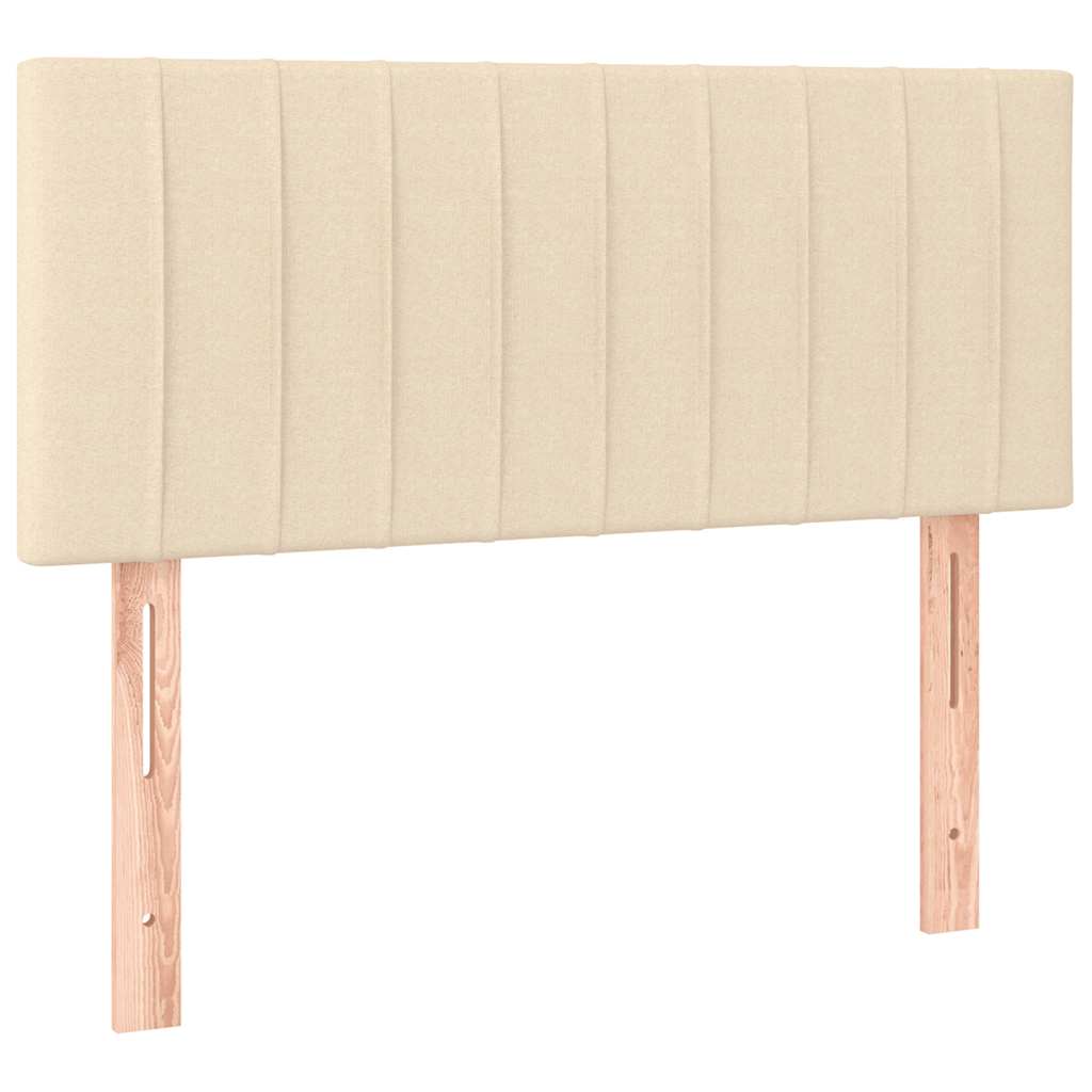 Letto a Molle con Materasso e LED Crema 120x190 cm in Tessuto | homemem39