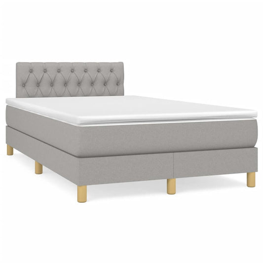 Letto a Molle Materasso e LED Grigio Chiaro 120x190 cm Tessuto | homemem39