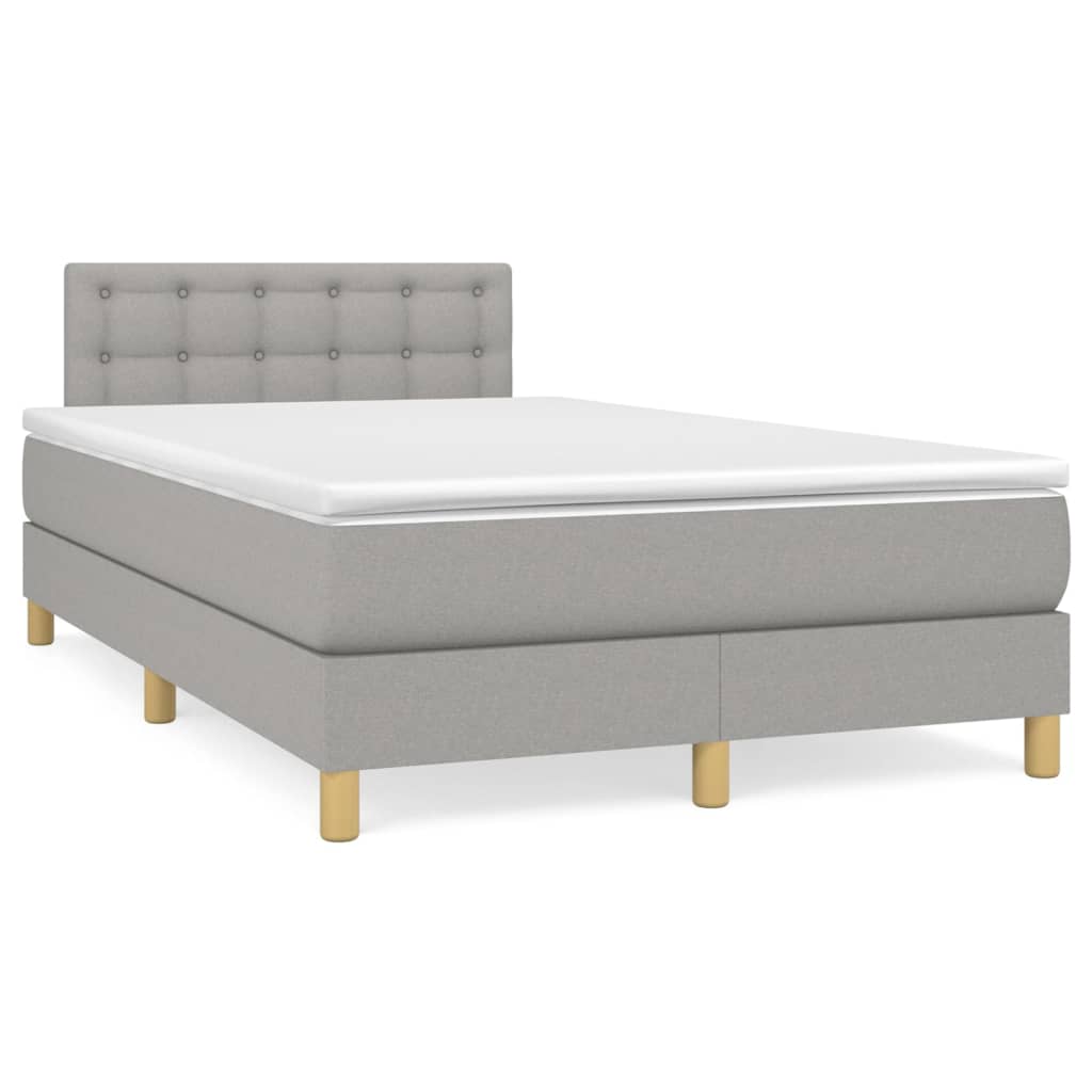 Letto a Molle Materasso e LED Grigio Chiaro 120x190 cm Tessuto | homemem39