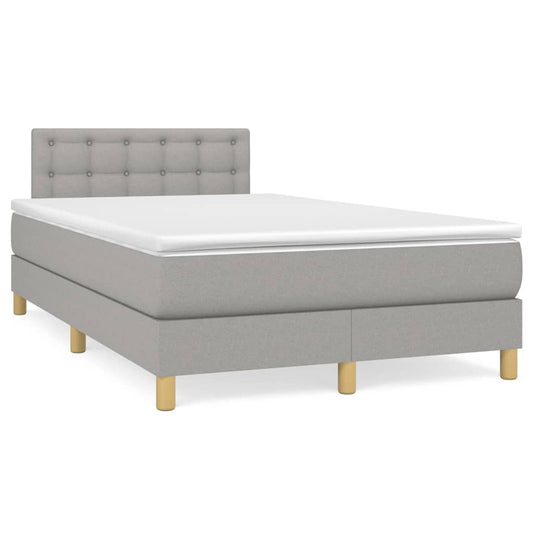 Letto a Molle Materasso e LED Grigio Chiaro 120x190 cm Tessuto | homemem39