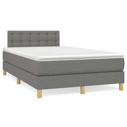 Letto a Molle Materasso e LED Grigio Scuro 120x190cm in Tessuto - homemem39