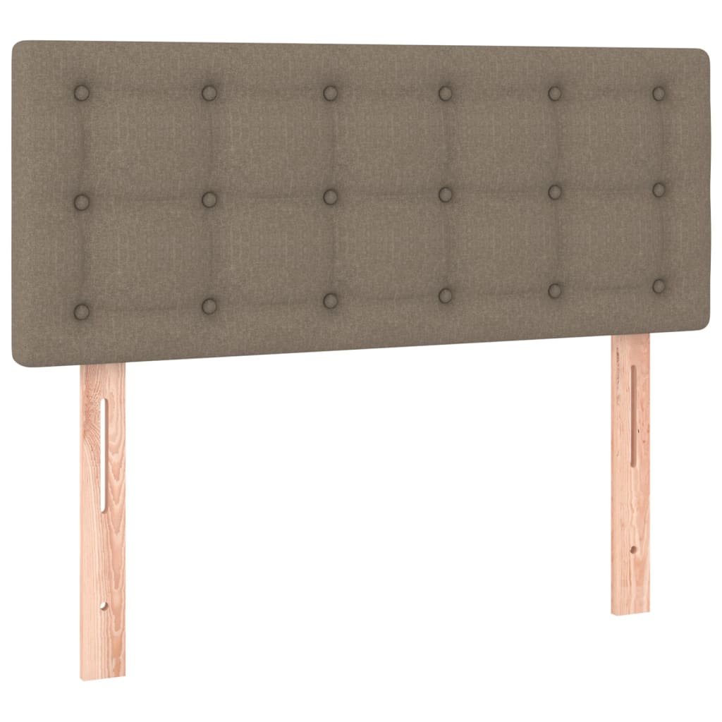 Letto a Molle con Materasso e LED Tortora 120x190 cm in Tessuto | homemem39