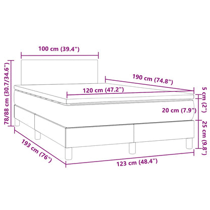 Letto a Molle con Materasso e LED Nero 120x190 cm in Similpelle | homemem39