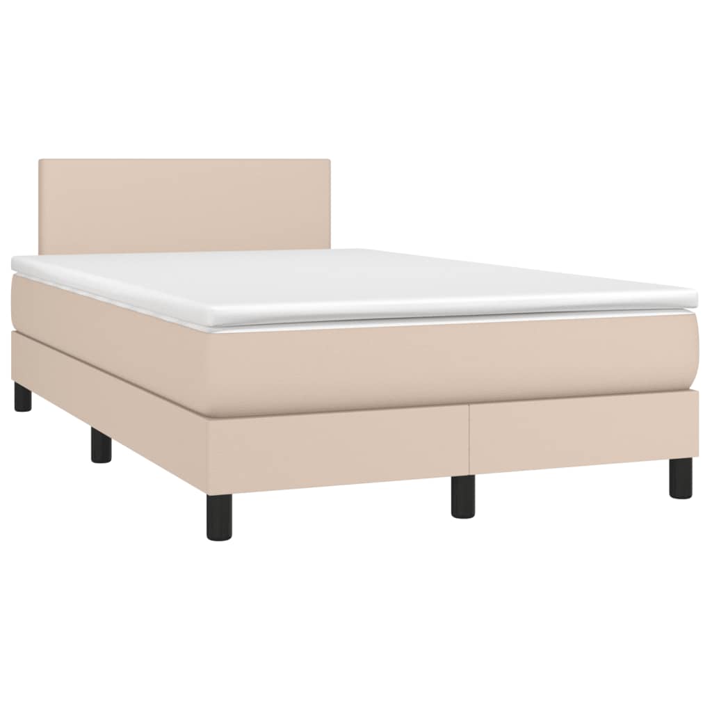 Giroletto Molle Materasso e LED Cappuccino 120x190cm Similpelle | homemem39