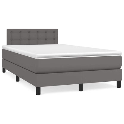 Giroletto Molle con Materasso e LED Grigio 120x190cm Similpelle | homemem39