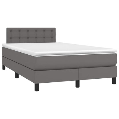 Giroletto Molle con Materasso e LED Grigio 120x190cm Similpelle | homemem39