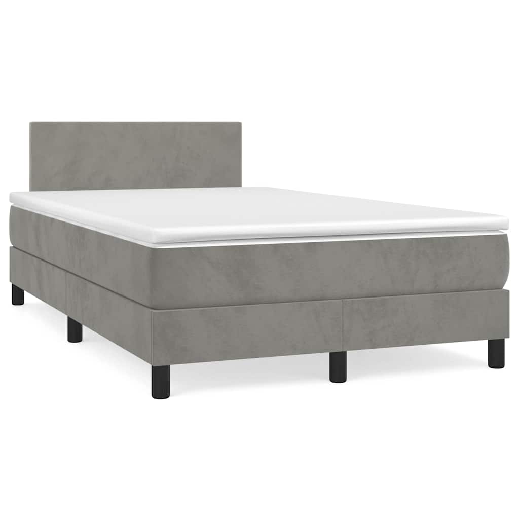 Letto a Molle con Materasso e LED Grigio Chiaro 120x190 cm