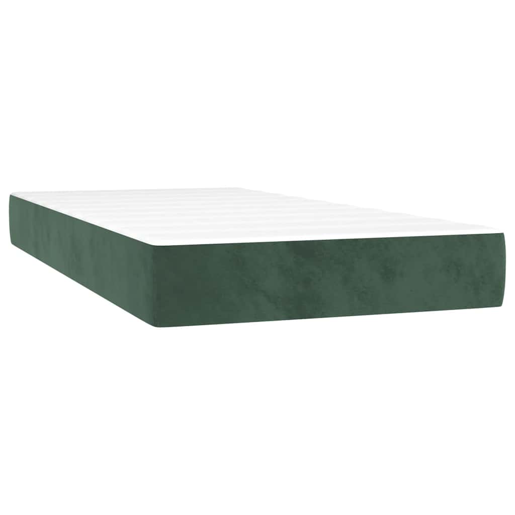 Letto a Molle con Materasso e LED Verde Scuro 120x190cm Velluto - homemem39