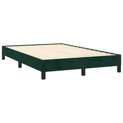 Letto a Molle con Materasso e LED Verde Scuro 120x190cm Velluto