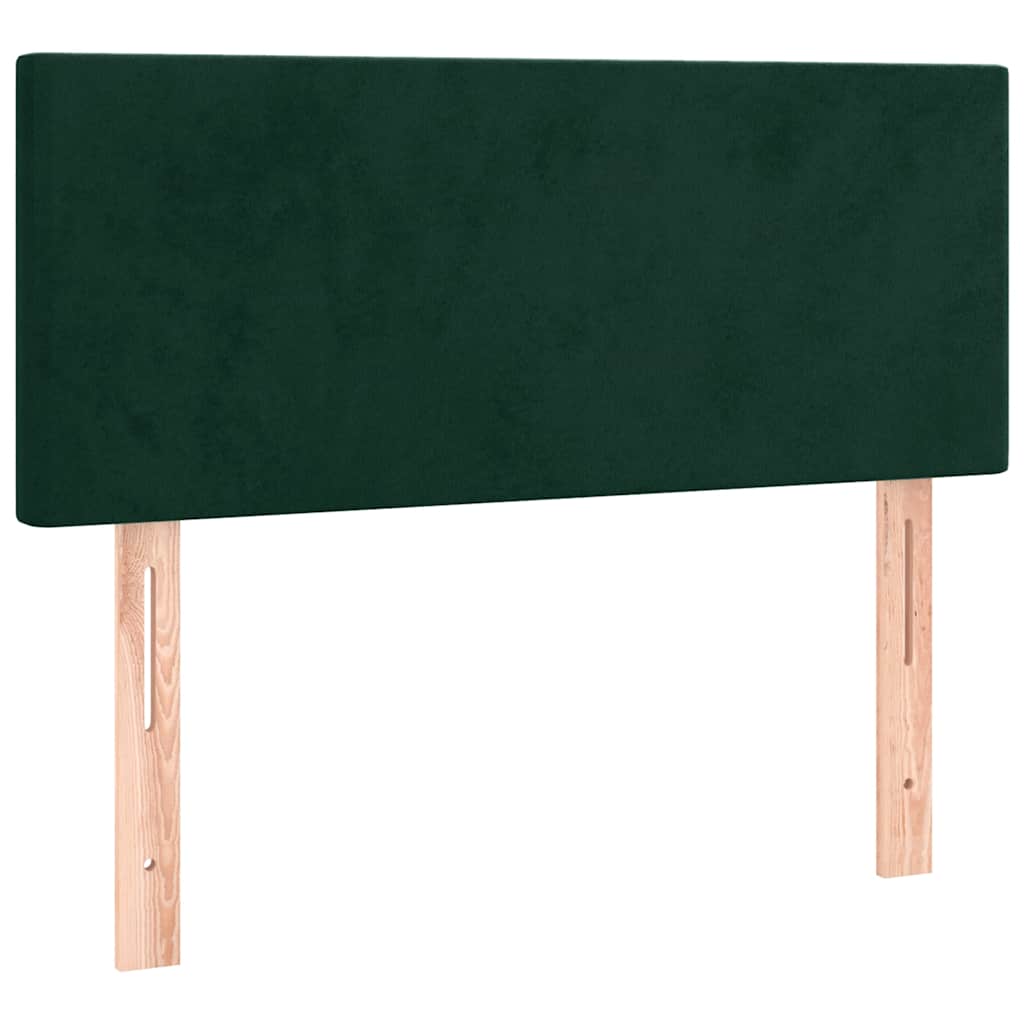 Letto a Molle con Materasso e LED Verde Scuro 120x190cm Velluto