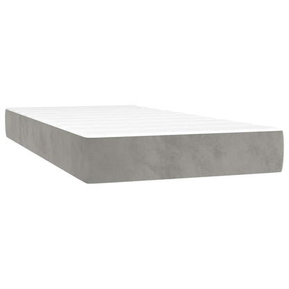 Letto a Molle con Materasso e LED Grigio Chiaro 120x190 cm Velluto - homemem39