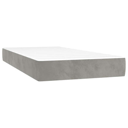 Letto a Molle con Materasso e LED Grigio Chiaro 120x190 cm Velluto - homemem39