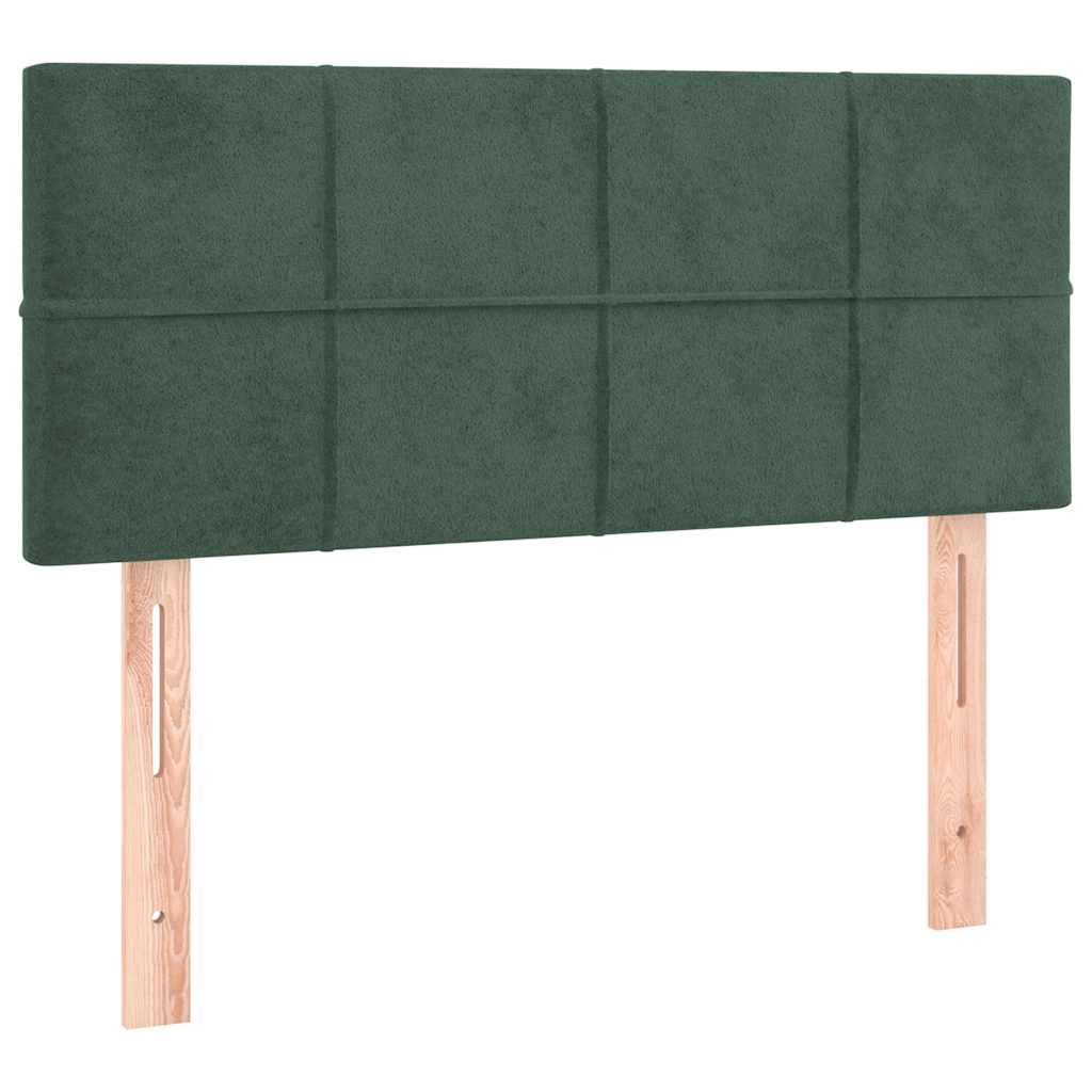 Letto a Molle con Materasso e LED Verde Scuro 120x190cm Velluto - homemem39
