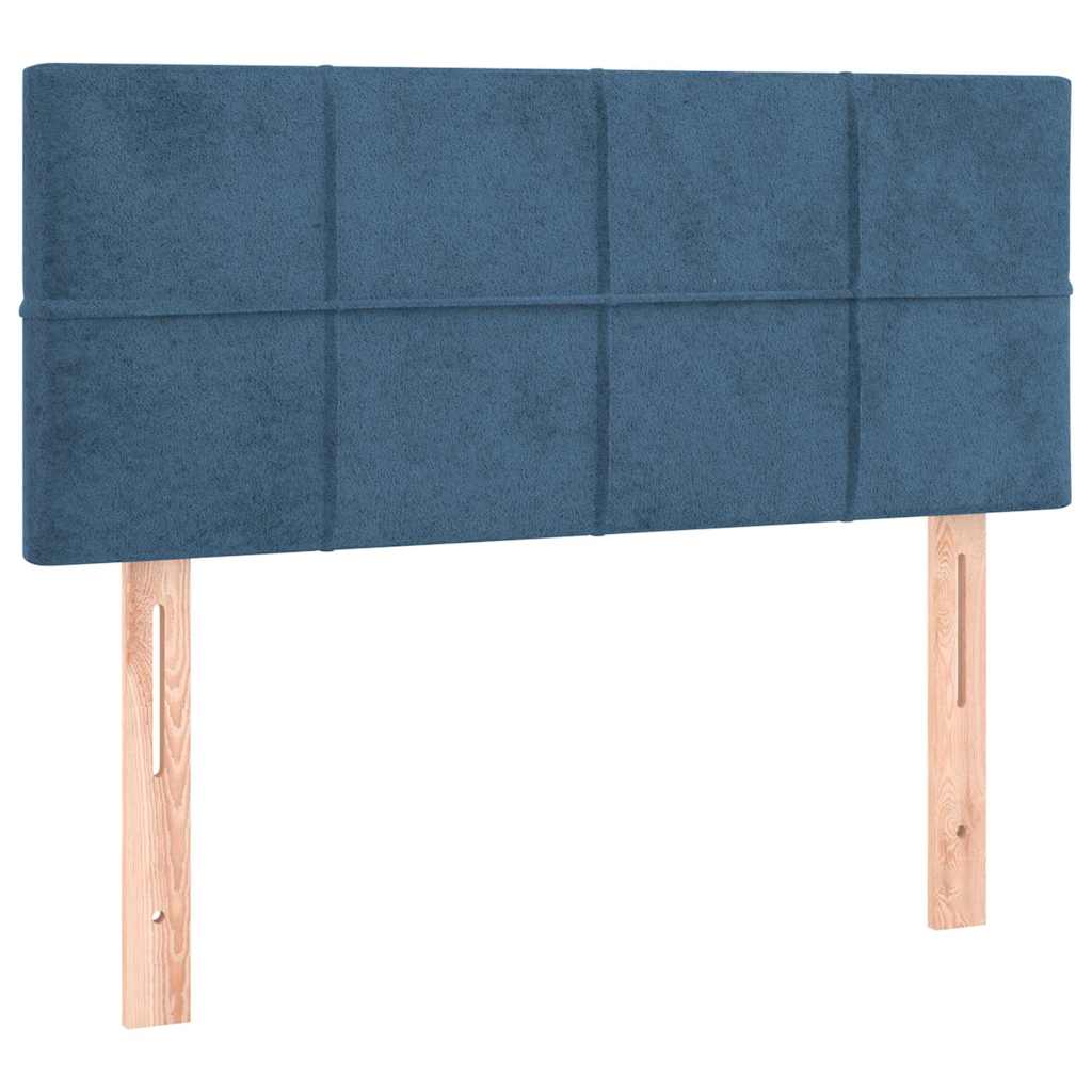 Letto a Molle con Materasso e LED Blu Scuro 120x190 cm in Velluto - homemem39