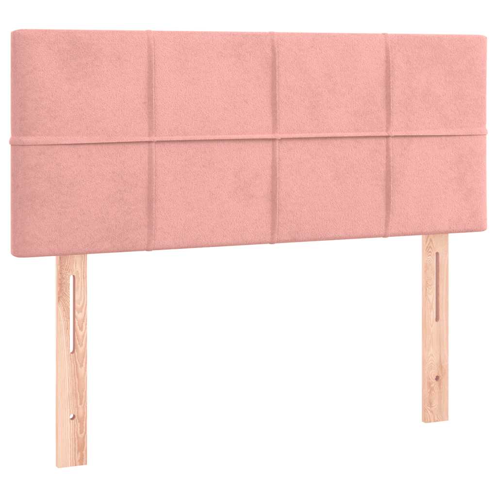 Letto a Molle con Materasso e LED Rosa 120x190 cm in Velluto - homemem39