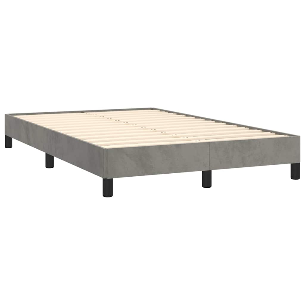 Letto a Molle con Materasso e LED Grigio Chiaro 120x190 cm Velluto | homemem39