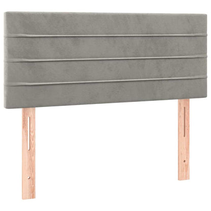 Letto a Molle con Materasso e LED Grigio Chiaro 120x190 cm Velluto | homemem39