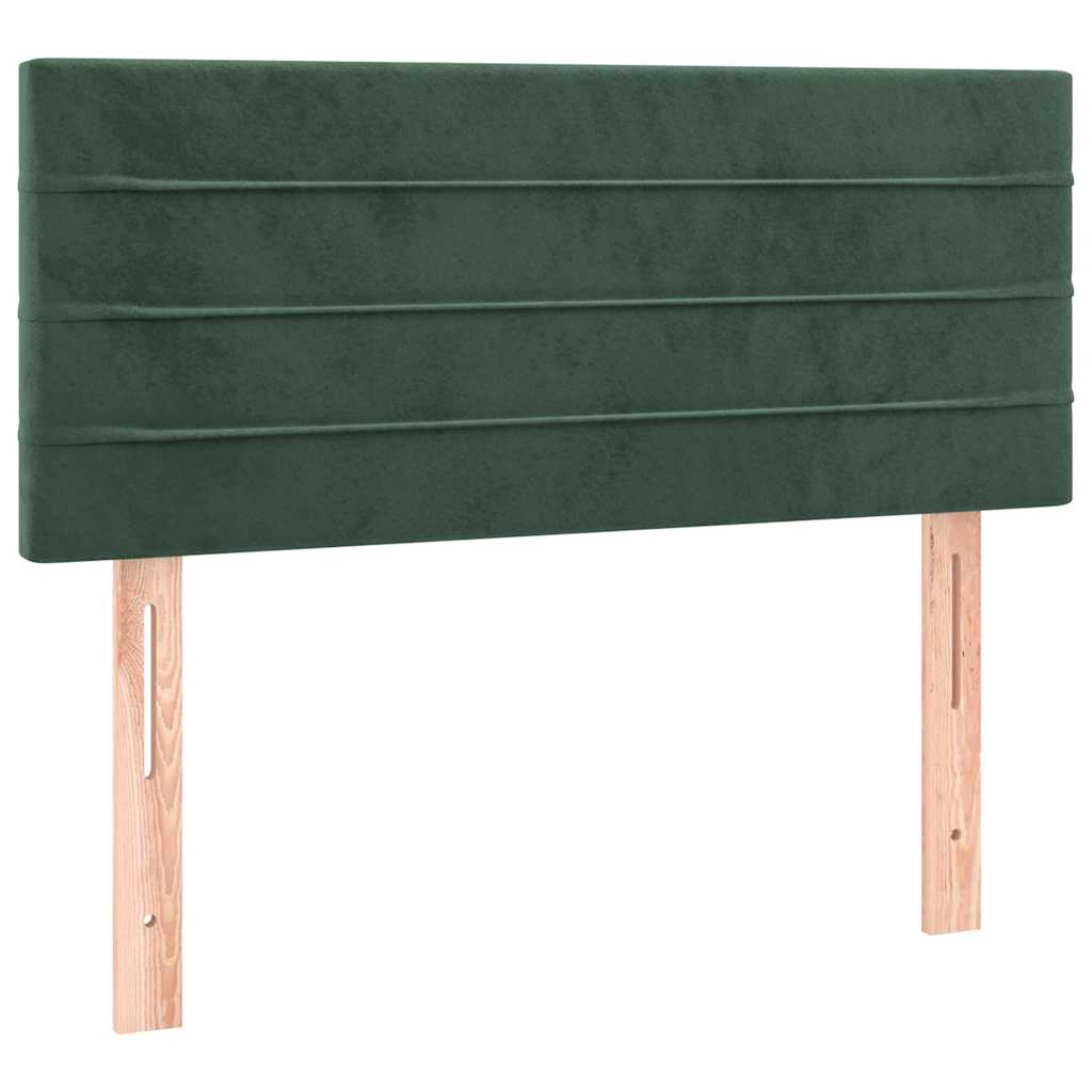 Letto a Molle con Materasso e LED Verde Scuro 120x190cm Velluto - homemem39