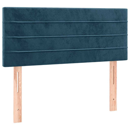 Letto a Molle con Materasso e LED Blu Scuro 120x190 cm Velluto