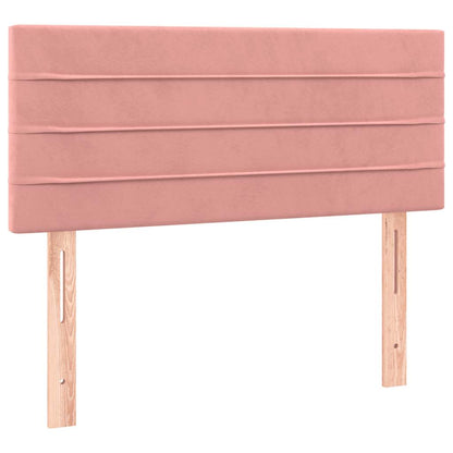 Letto a Molle con Materasso e LED Rosa 120x190 cm in Velluto