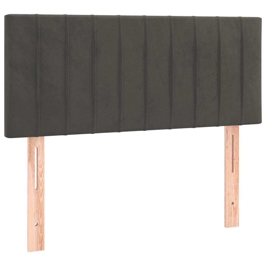 Letto a Molle con Materasso e LED Grigio Scuro 120x190cm