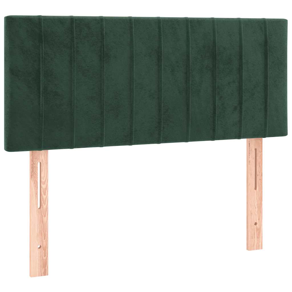 Letto a Molle con Materasso e LED Verde Scuro 120x190cm Velluto - homemem39