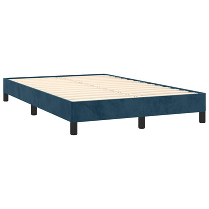 Letto a Molle con Materasso e LED Blu Scuro 120x190 cm Velluto